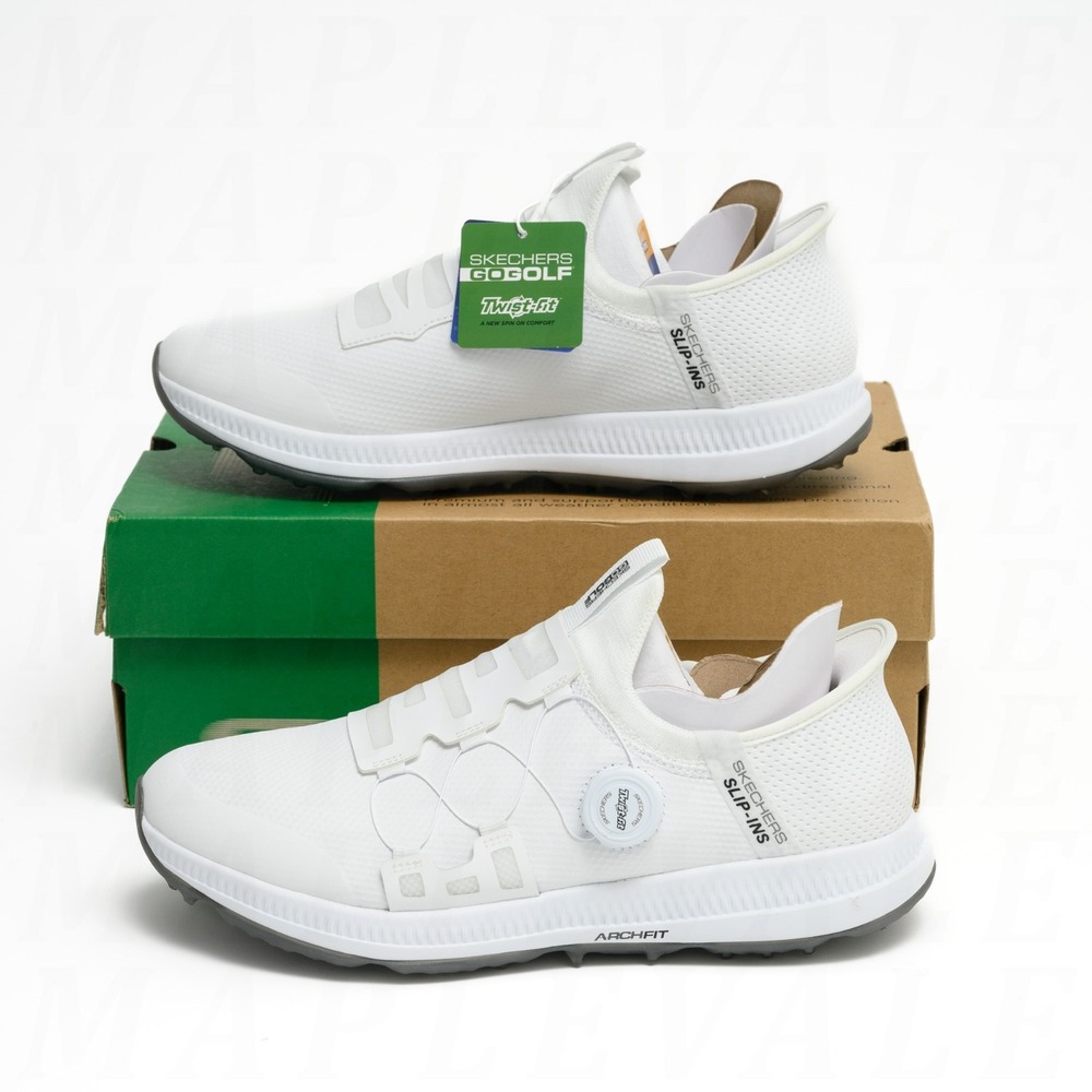 Skechers Men's Sz 9.5 Go Golf Elite 5 Slip In Waterproof Golf Shoes - White NIB